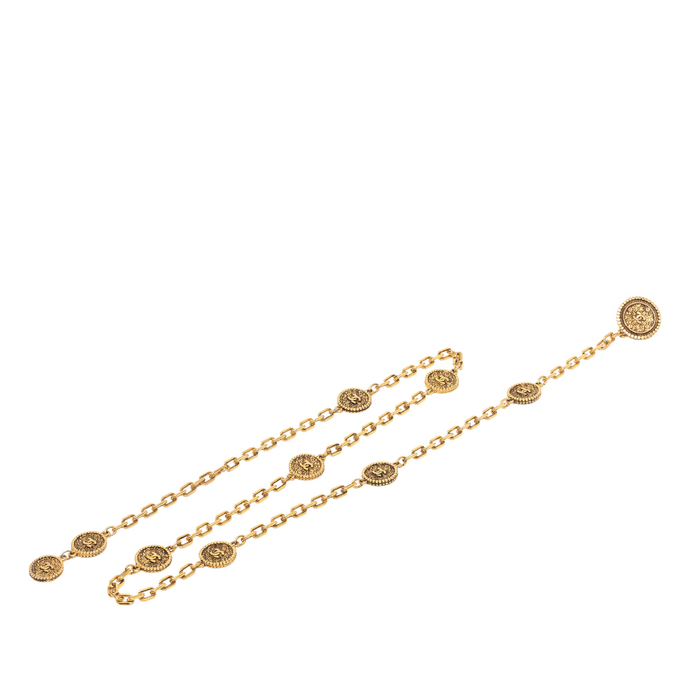 Pre-Loved Chanel Gold Plated CC Medallion Chain Belt - Picture 1 of 4